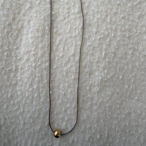 16" SS Chain 14k Gold Ball Necklace